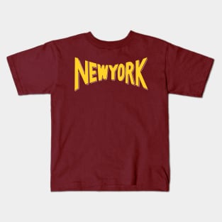 New York Vintage Style Yellow Kids T-Shirt